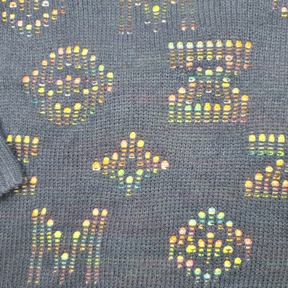 NWOT soft rainbow cutout navy crewneck sweater - Picture 2 of 4